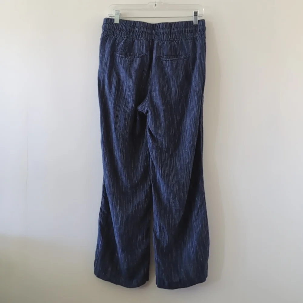 Athleta Navy Blue Wide-Leg Drawstring Track Pants - Picture 4 of 9